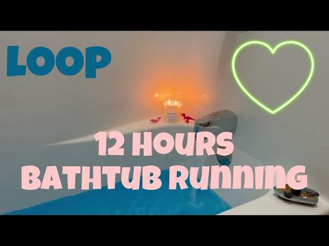12 Hours Bathtub Filling Loop / Blue Water, Candle, and Dinosaur Toys / Sounds for Sleep 😴