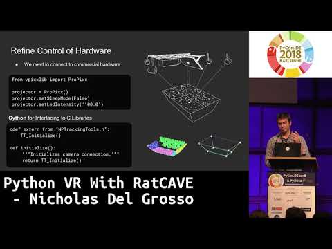 PyCon.DE 2018 LT: Python VR With RatCAVE - Nicholas Del Grosso