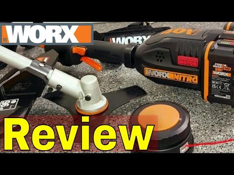 WORX WG186E Grass Trimmer With Brush Cutter Blade Review & Demo