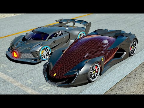 Ferrari Impronta vs  Bugatti Black Devil - Drag Race 10 KM