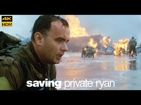Saving Private Ryan (1998) | D-Day Omaha Beach Movie Clip 4K HDR10 Kodak 5247 Remastered