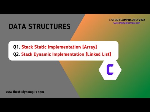Stack Implementation Static Array And Dynamic Link List C Programming User Input Ds