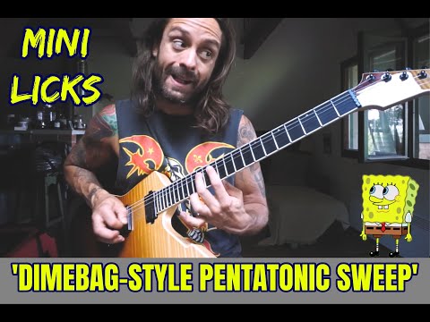 'MINI LICKS SERIES' #13 / THE DIMEBAG PENTATONIC SWEEP lesson (level: intermediate / advanced)