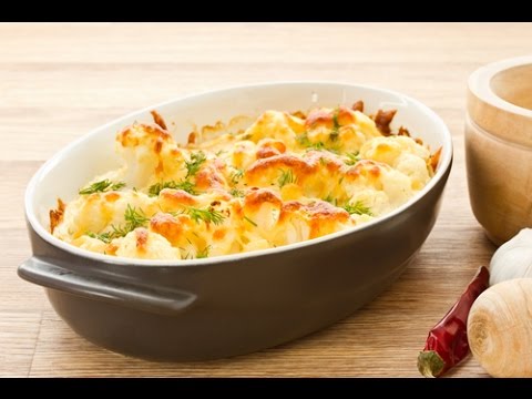 Recette gratin de chou-fleur facile avec lardons béchamel