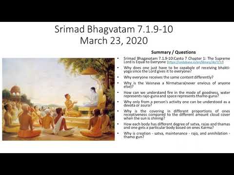 Srimad Bhagvatam 7.1.9-10 March 23, 2020 ISKCON Tampa