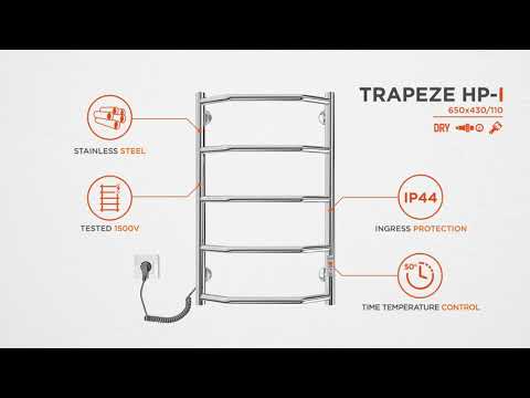 Электрический полотенцесушитель Mario Трапеция-I TR 2.3.2813.10.P (4820111356621, 650x430, хром/сатин/белый глянец/черный матовый/золото/бронза, универсальный, с таймером)