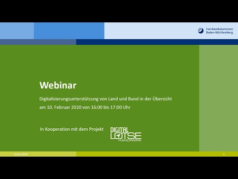 Webinar 27 Digitallotse: Digitalisierungsunterstützung von Land und Bund in der Übersicht