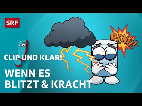 Gewitter: Wie entstehen Blitz & Donner? | SRF Kids – Clip und klar! | Für Kinder erklärt