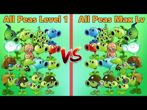 Plants Vs. Zombies 2 All Level 1 Peashooter vs. Max Level Peashooter vs. Pharaoh Zombie