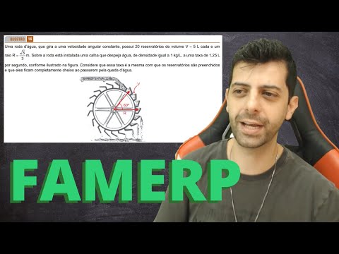 FAMERP 2022 Q16 - Uma roda d`água, que gira a uma velocidade angular