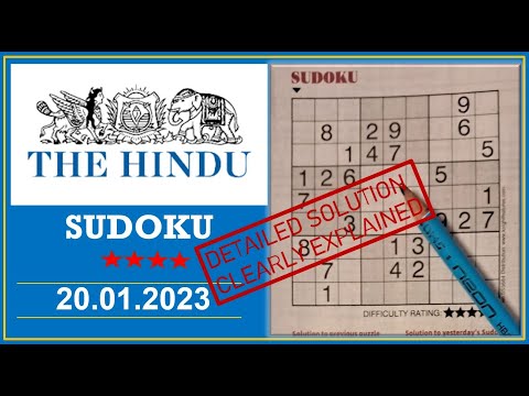 How to Solve 4 Star Hindu  Sudoku Jan 20,  2023 -  Step By Step Solution