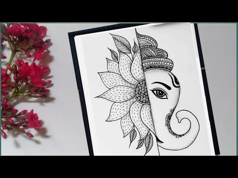 Ganesha drawing | mandala art | drawing | step by step| How to draw ganesh ji | ganesha mandala art