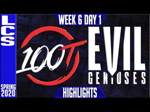 100 vs EG Highlights | LCS Spring 2020 W6D1 | 100 Thieves vs Evil Geniuses
