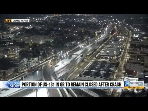 Semi-truck crash closes US-131 ramp 'indefinitely,' police say