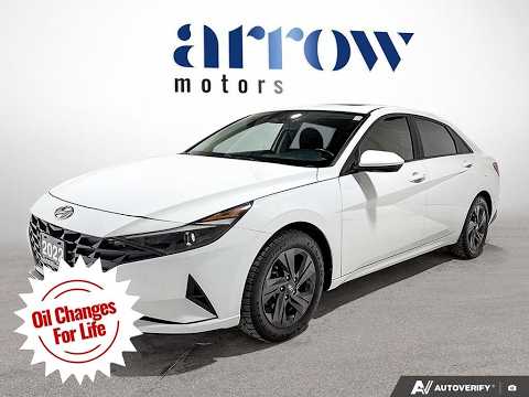 2022 Hyundai Elantra Preferred IVT w/Sun & Tech Package in White for sale at Arrow Motors in Aylmer, ON