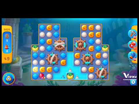 Fishdom. 9424 level no boosters and diamonds. 14 moves