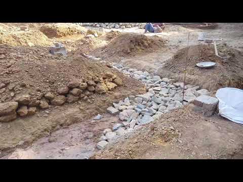 Rammed Earth Construction :   Stone Foundation for Rammed Earth House  : Video 1