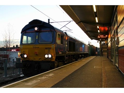 GBRF 66750 departing Nuneaton working 4M21 Felixstowe to Trafford Park 24/12/2014