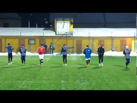 Zimní příprava: TJ Svitavy - FK Blansko 3:1 (1:0) - rozcvička hráčů před utkáním