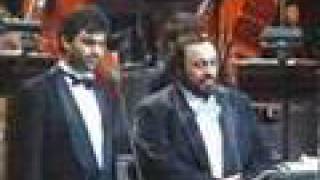 Andrea Bocelli &amp; Luciano Pavarotti &quot;Mattinata&quot; on stage