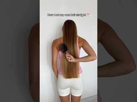 How to cut your own hair straight😍🔥🔥🔥 #haircut #haircuttutorial #straighthair #hairtok #longhair