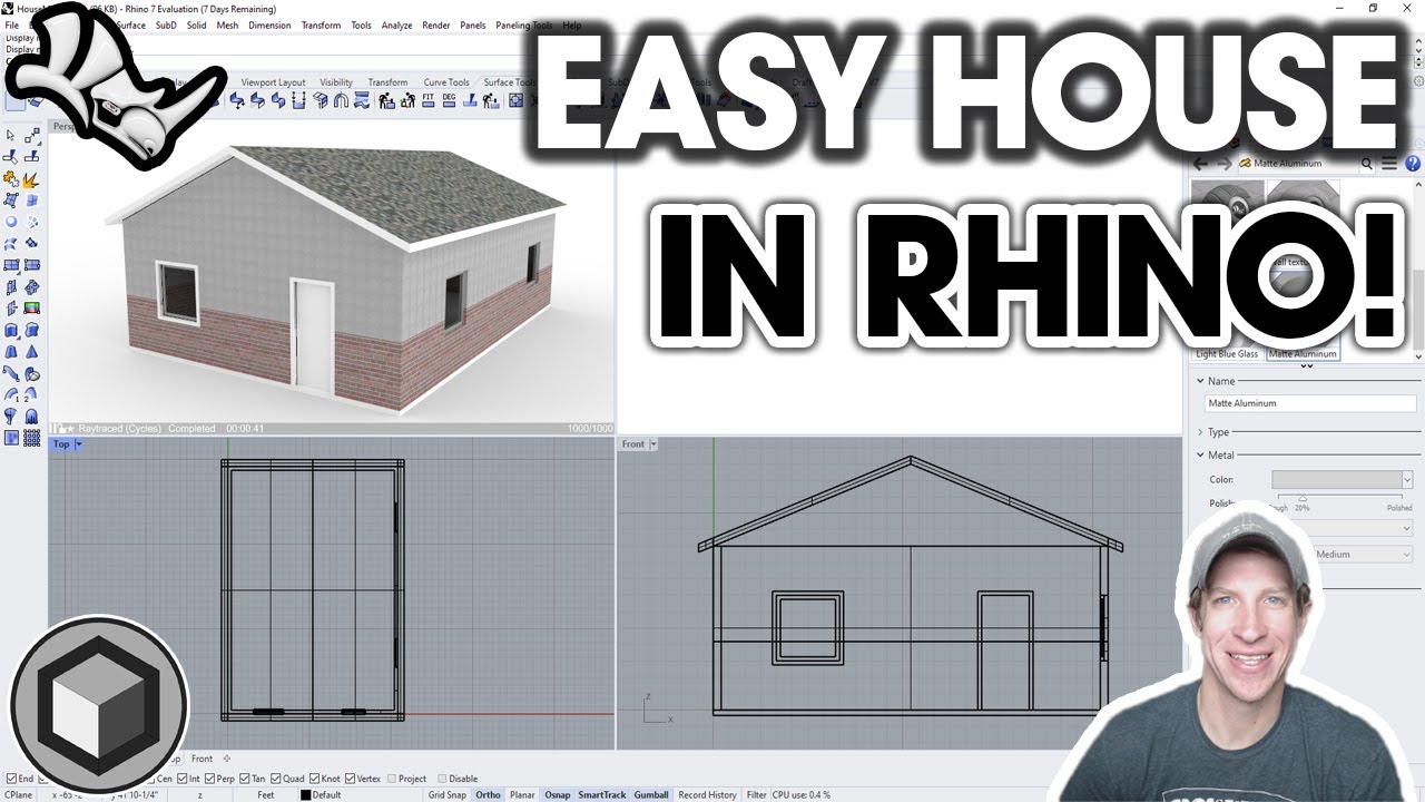 How to MODEL A HOUSE in Rhino - Beginner Tutorial!