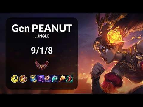 Gen Peanut Nidalee vs Graves JUNGLE - KR GRANDMASTER Patch 13.21
