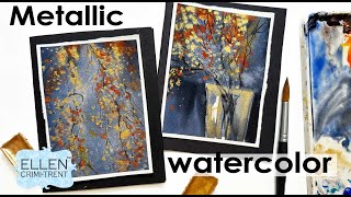 EASY & fun Metallic watercolor Cards !!