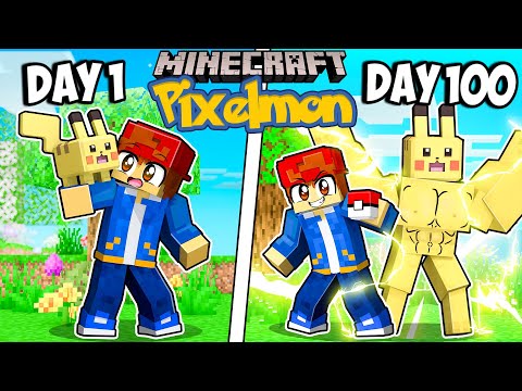 I Survived 100 Days as a POKEMON in Minecraft