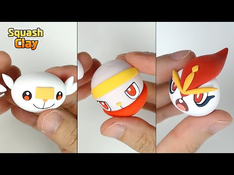 Pokémon Sword & Shield Clay art: Scorbunny line!! Fire type Pokémon(Satisfying video)