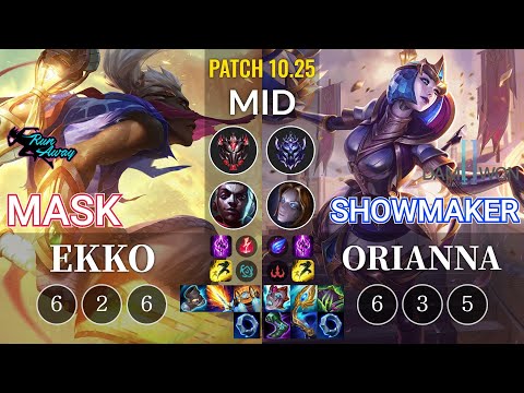 RNW Mask Ekko vs DWG ShowMaker Orianna Mid - KR Patch 10.25