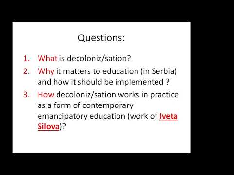 Sanja Petkovska, Decolonization and Emancipatory Education