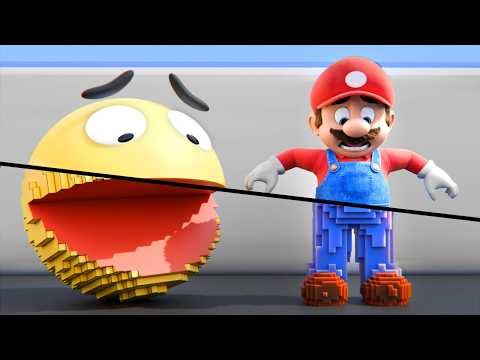 Pacman 3D vs Giant Pixel Pacman