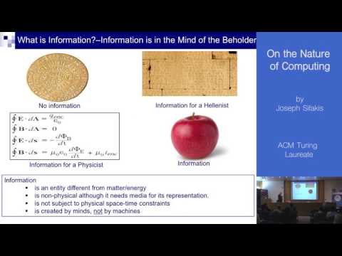 On the Nature of computing, by Joseph Sifakis