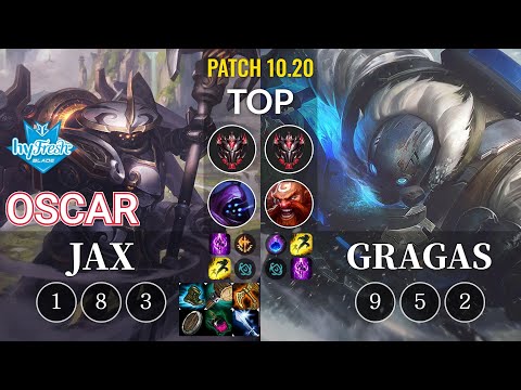 hyF Oscar Jax vs Gragas Top - KR Patch 10.20