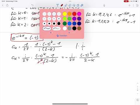 A6 – Fourierreihe – Darstellung mit komplexem Fourierkoeffizienten (Klausur WiSe 21-22)