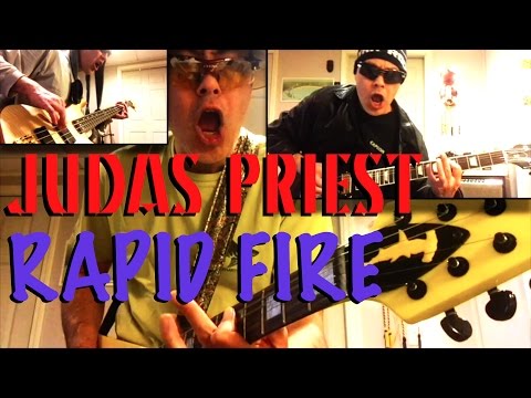 JUDAS PRIEST -  Rapid Fire ✬ Guitar & Bass Cover ✬ w/ DIY Flying V