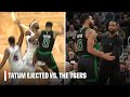 Jayson Tatum EJECTED after 2 technical fouls 👀 | NBA on ESPN