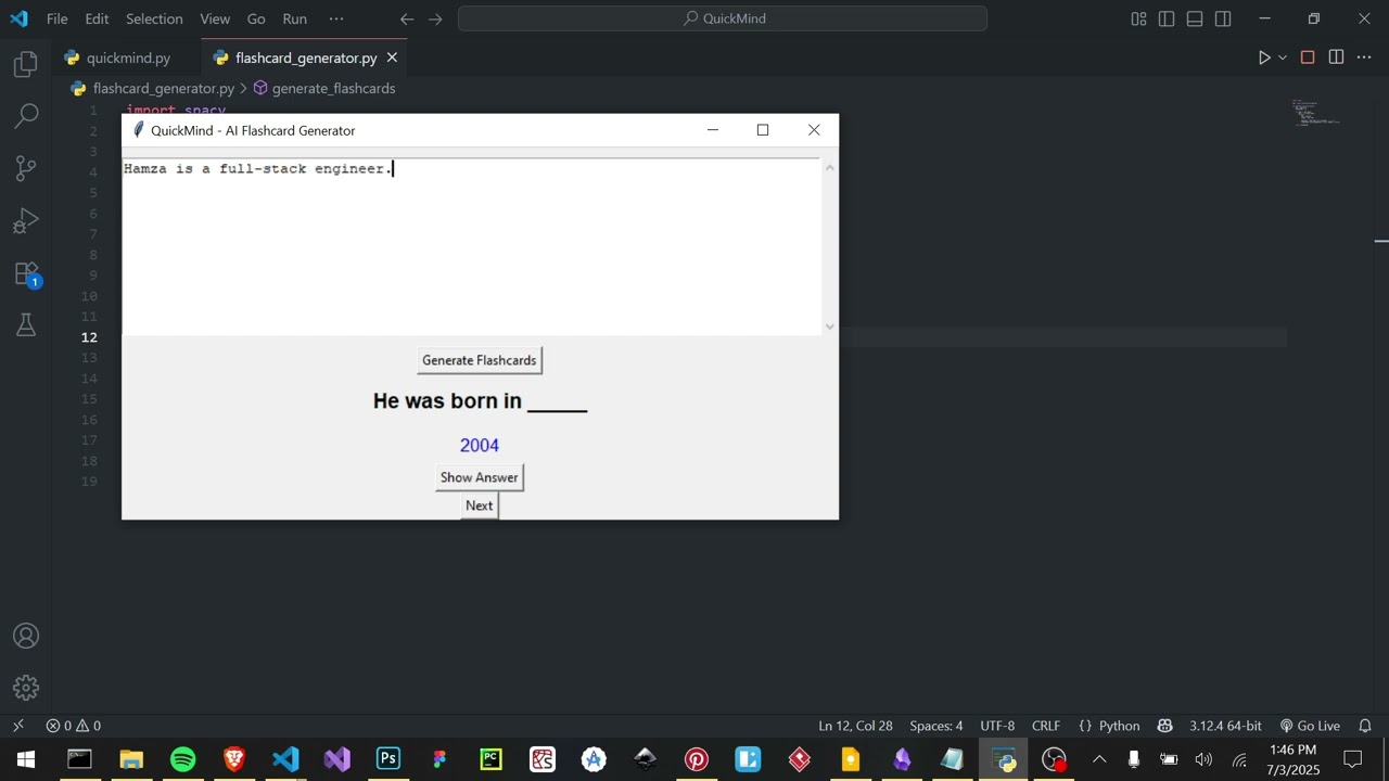 🧠 Build an AI Flashcard Generator with Python + Tkinter | QuickMind Project 🚀
