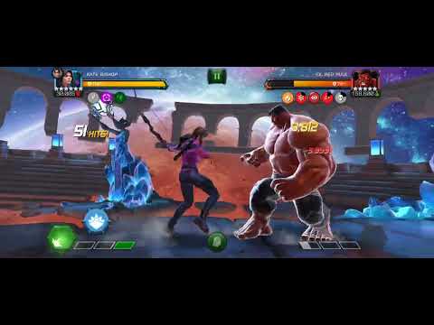R5 Kate bishop without boosts/hard masteries etc vs. Red hulk