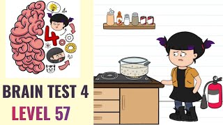 🧠 Brain Test 4 Level 57 | Oh no! The milk is going to spill out! | Walkthrough
