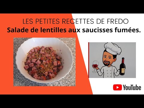Salade de lentilles aux saucisses fumées