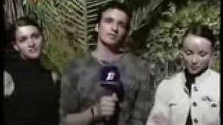 Dima Koldun introducing his esc dancers in Greece promo tour for Eurovision 2007 Belarus