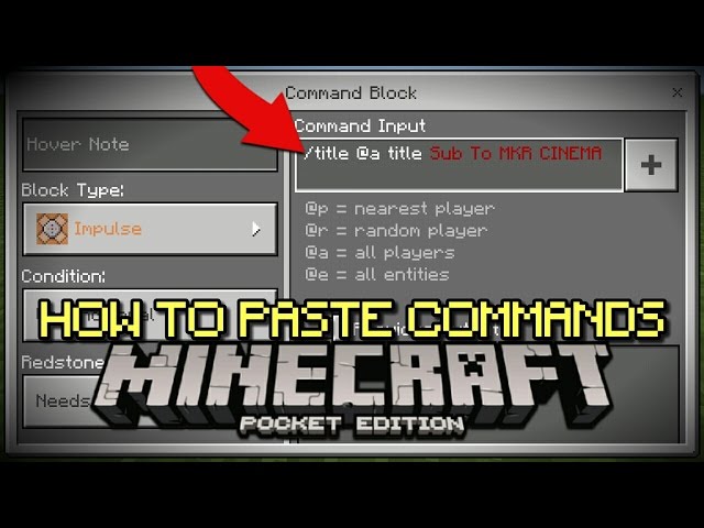How To Paste Commands In Minecraft Pe