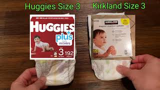 Product Review P0074 - Baby Diapers Size 3 - Huggies vs. Kir