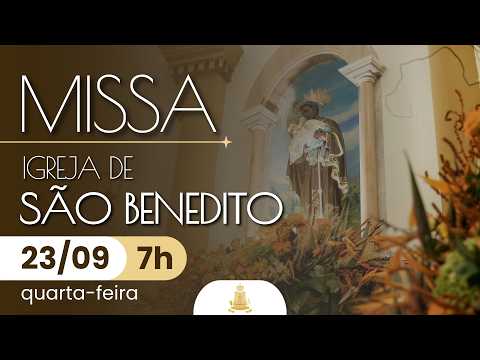 MISSA ao vivo 7h | Igreja de São Benedito em Aparecida | 23/09/2026