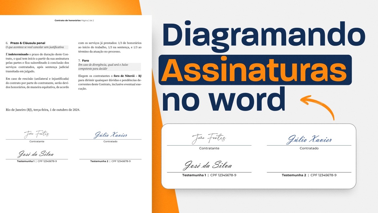 Aprenda a diagramar as assinaturas nas suas petições e contratos de maneira profissional