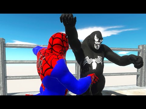 SPIDERMAN GORO vs VENOM GORO DEATH RUN  - Animal Revolt Battle Simulator