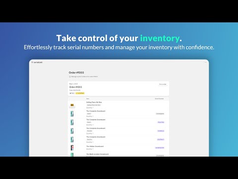 SerializeIt - Serial Numbers in Shopify 공식 영상 미리보기