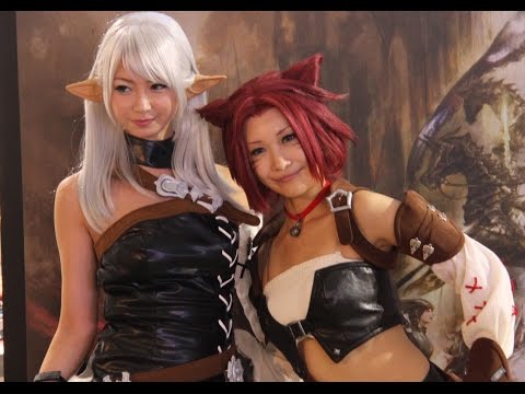 Final Fantasy XIV @ TGS 14 - Elezen Cosplay girl